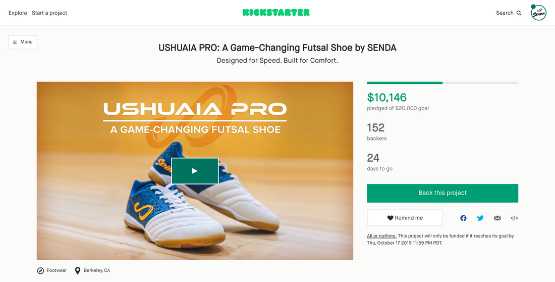 SENDA launches a Game-Changing Futsal Shoe - now available exclusively on Kickstarter.com