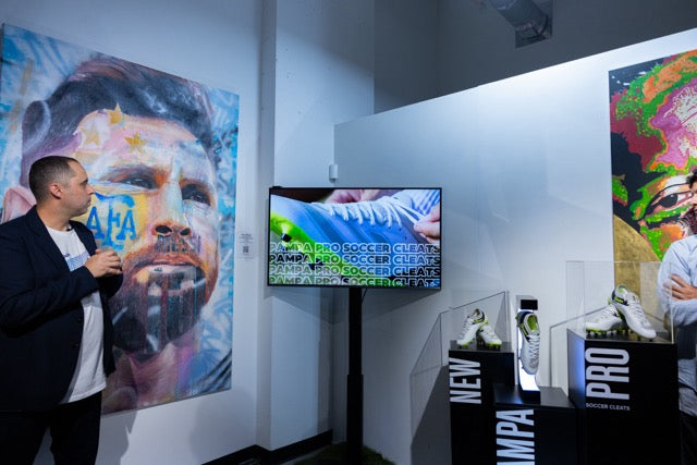 Pampa Pro Soccer Cleats - art gallery launch event | Senda Athletics