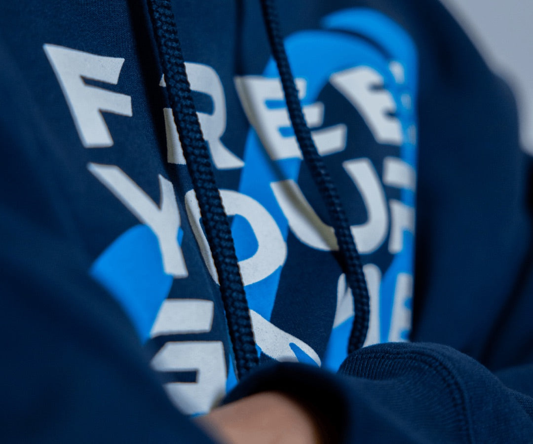 Hoodie Free Your Game - navy blue - detail image| Senda Athletics