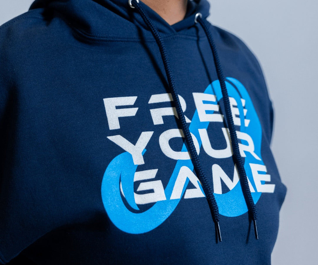 Hoodie Free Your Game - navy blue - detail image| Senda Athletics