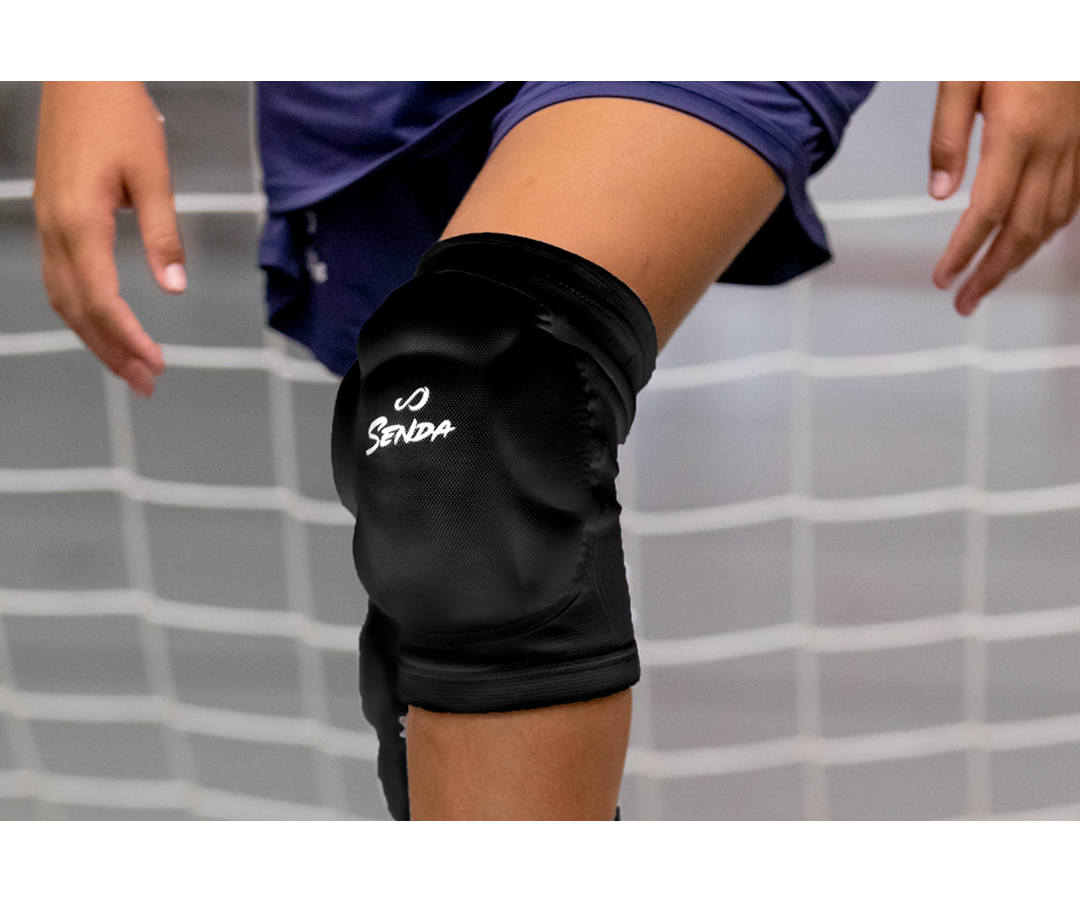 Futsal Goal Keeper Protective Knee Pads black - action image | Senda Athletics