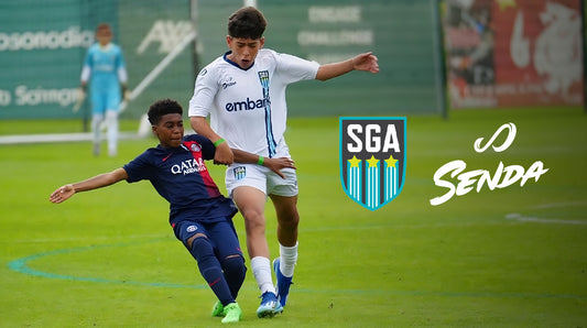 SGA Roots players against PSG with Senda gear