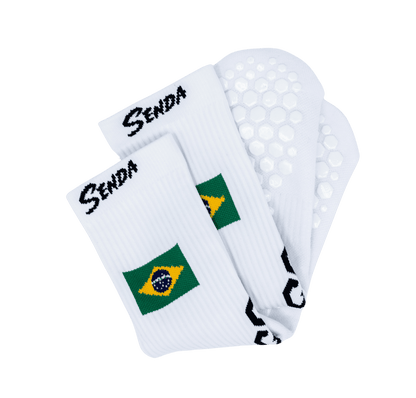 Brazil Gravity Grip Socks - flag | Senda Athletics