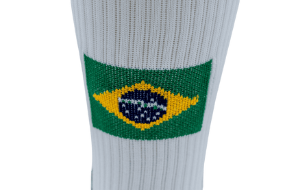 Brazil Gravity Grip Socks - flag detail | Senda Athletics