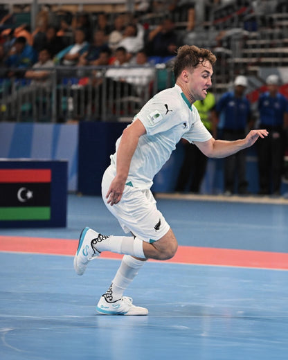 Ushuaia Pro 2.0 Futsal Shoe White - Senda Ahtletics - Logan Wisnewski - New Zealand Futsal National Team - Shoes FIFA Futsal World Cup Uzbekistan 2024