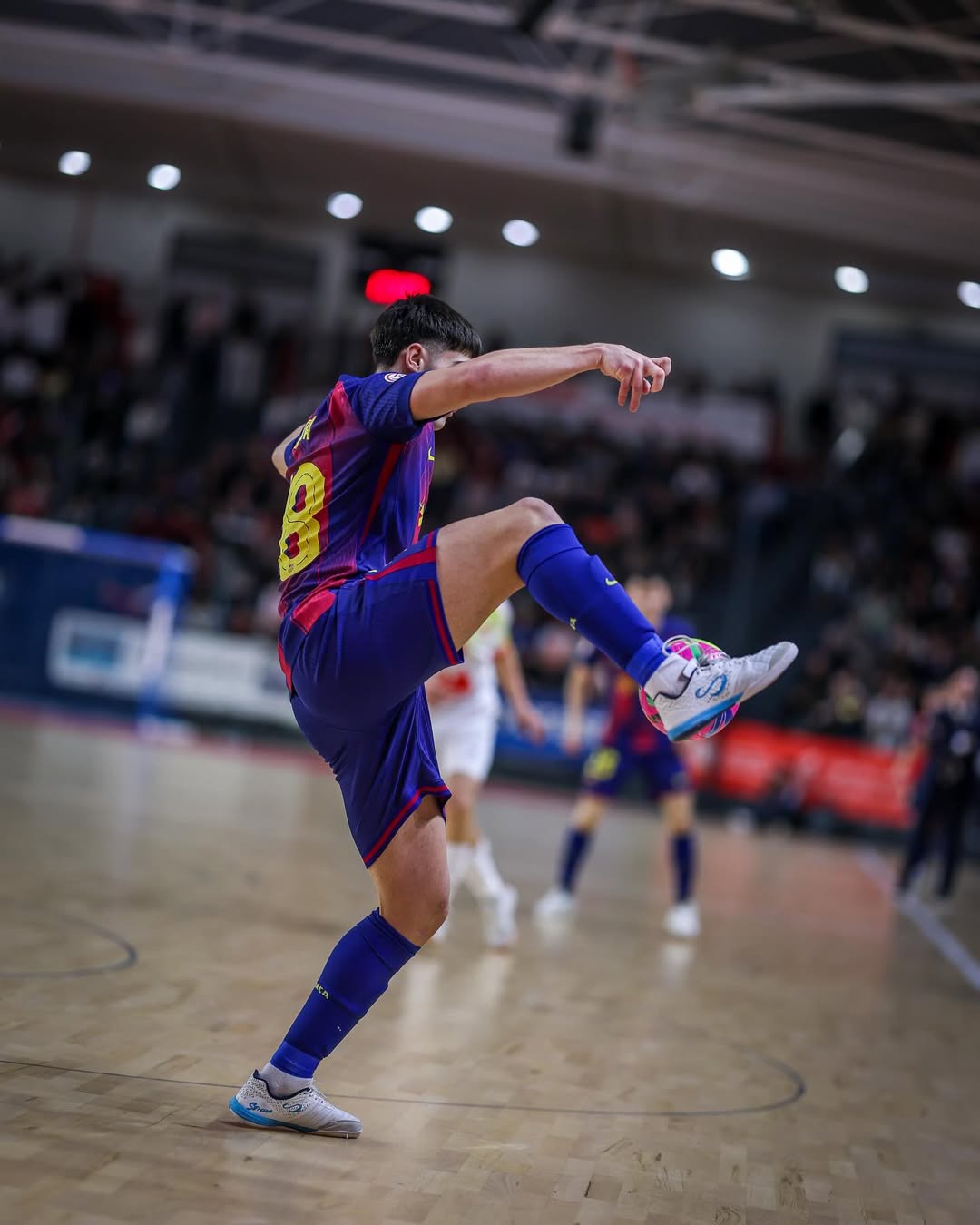 Lucas Granda playing for FC Barcelona Futsal wearing Senda Ushuaia Pro footwear