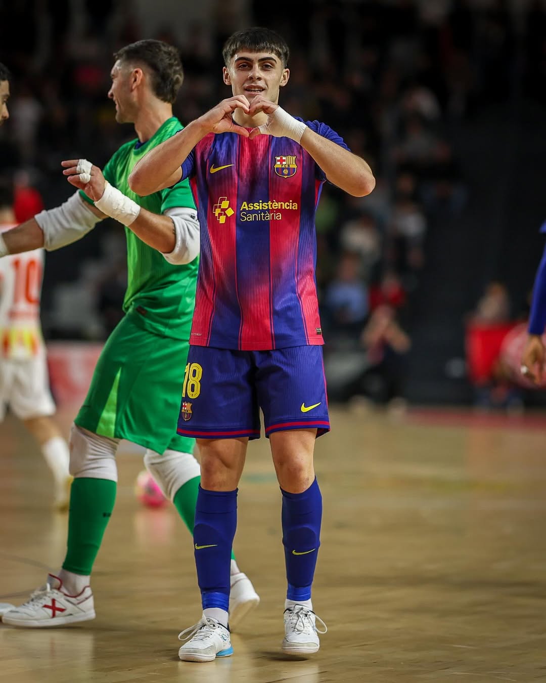 Lucas Granda playing for FC Barcelona Futsal wearing Senda Ushuaia Pro footwear