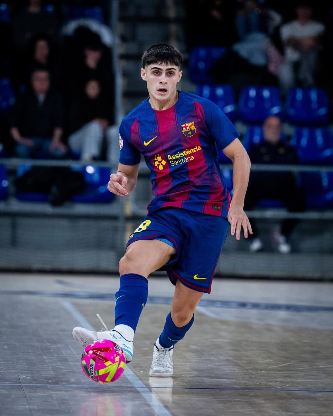 Lucas Granda playing for FC Barcelona Futsal wearing Senda Ushuaia Pro footwear