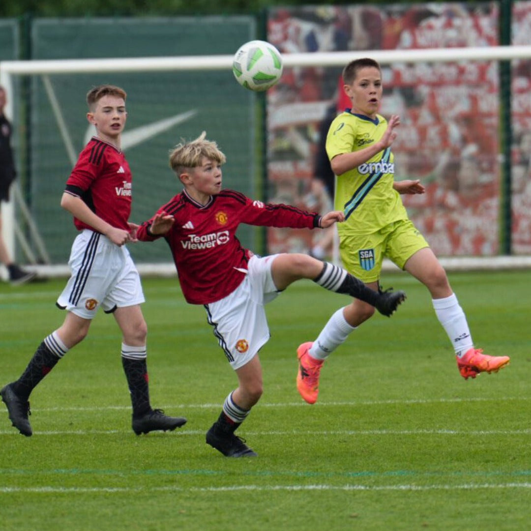 SGA Roots players in Senda gear against Manchester United.