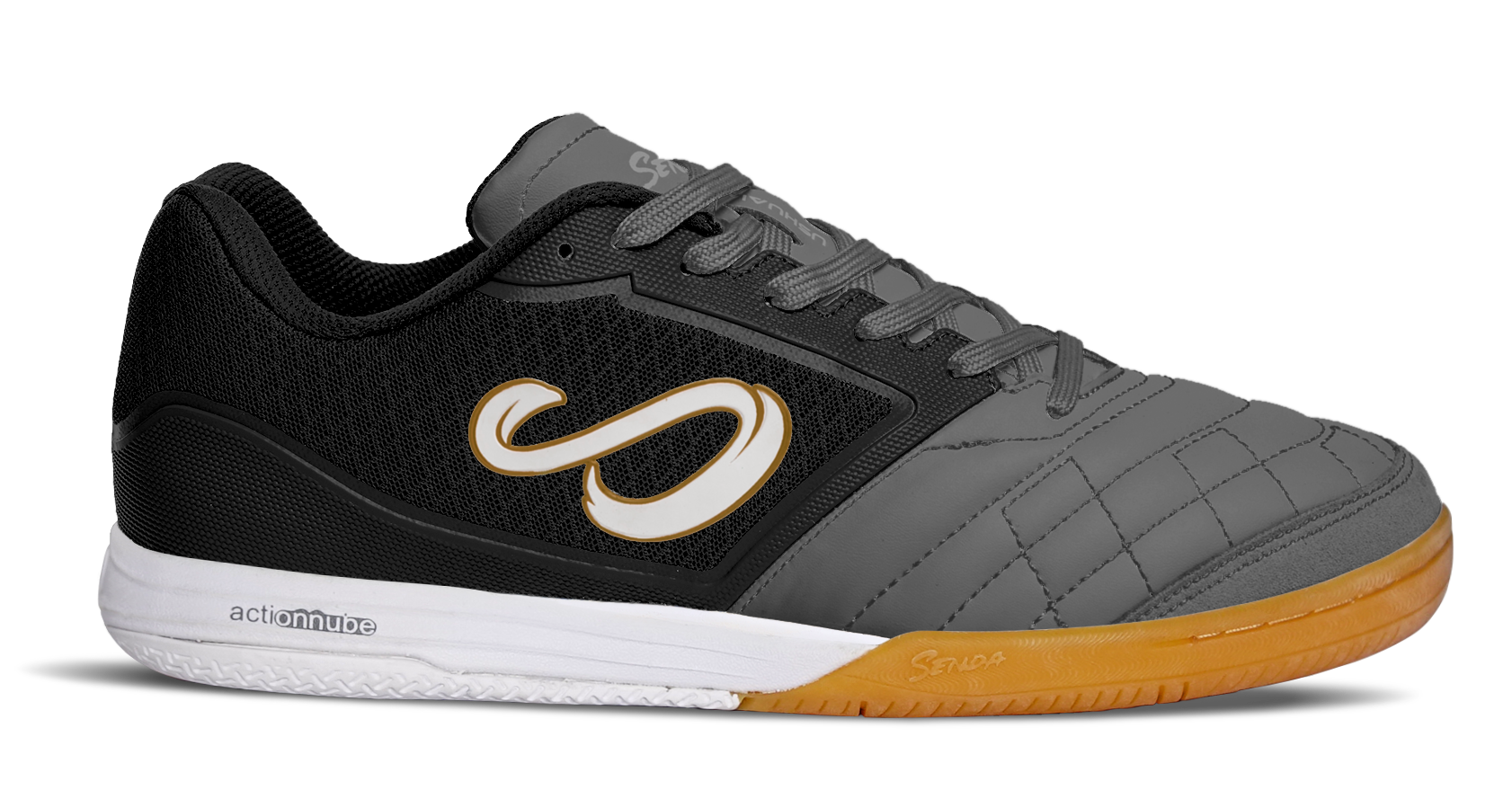 Ushuaia Club 2.0 Futsal Shoe - black & Gray | Senda Athletics