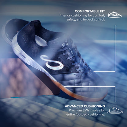 Ushuaia Club 2.0 Futsal Shoe - Black &Grey - key feature 2- Senda Athletics