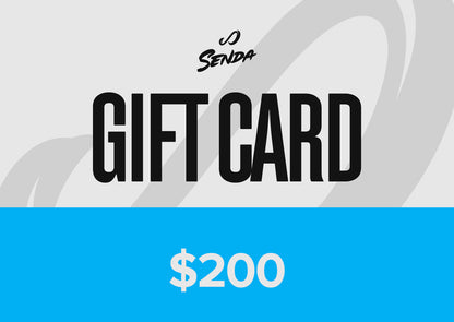 Senda gift card worth $200 on a gray and blue background